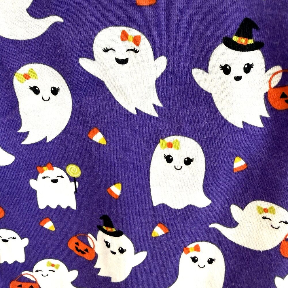 Gymboree Girls Sz 12 Pajama Set Purple Gymmies Ghost Long Sleeve Halloween Bows - Picture 3 of 5